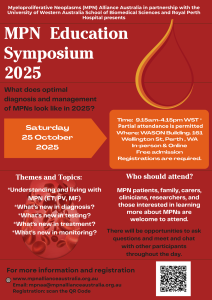 Publicity flyer for MPN Education Symposium 25 October 2025