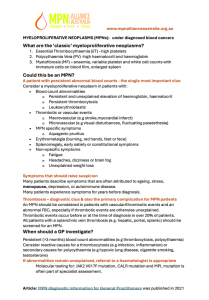 One pager MPN diagnostic information for GPs