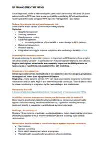 One pager on GP management of MPNs